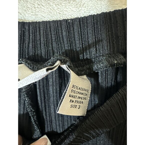 Chico’s Travelers Pants Women’s 3 XL 16 18 Black Ribbed Pull On Pockets Stretch - Picture 6 of 11